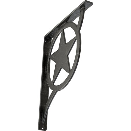 Ekena Millwork Austin Wrought Iron Bracket, (Single center brace), Antiqued Silver 1 1/2"W x 12"D x 15"H BKTM01X12X15SAUASV